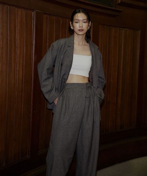 hellam（へラム）の「チェックラップタックパンツ（その他パンツ・レディース・ブラック/ブラウン/ベージュ・FREE）」の4枚目の写真