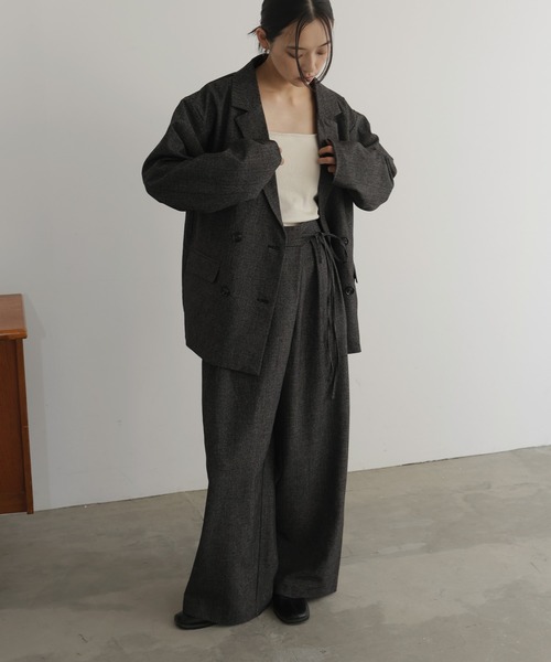 hellam（へラム）の「チェックラップタックパンツ（その他パンツ・レディース・ブラック/ブラウン/ベージュ・FREE）」の7枚目の写真