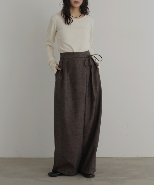 hellam（へラム）の「チェックラップタックパンツ（その他パンツ・レディース・ブラック/ブラウン/ベージュ・FREE）」の12枚目の写真