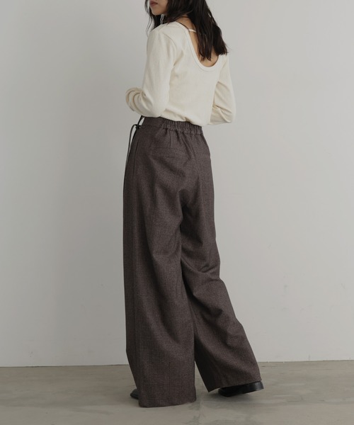 hellam（へラム）の「チェックラップタックパンツ（その他パンツ・レディース・ブラック/ブラウン/ベージュ・FREE）」の14枚目の写真