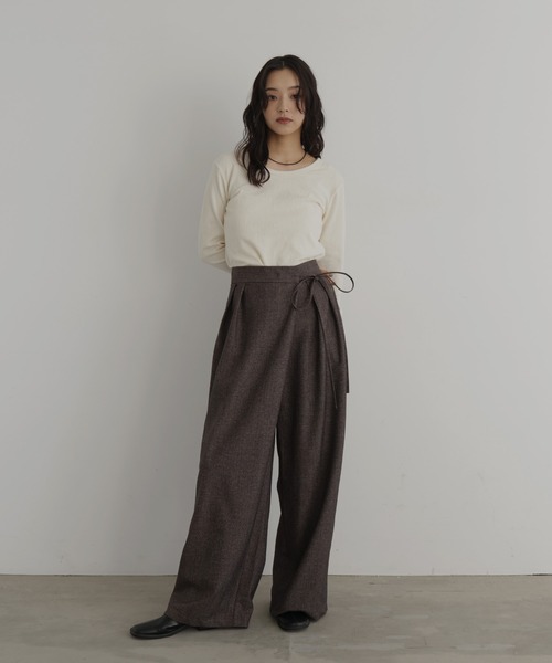hellam（へラム）の「チェックラップタックパンツ（その他パンツ・レディース・ブラック/ブラウン/ベージュ・FREE）」の16枚目の写真