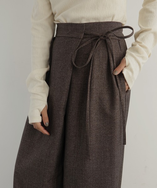 hellam（へラム）の「チェックラップタックパンツ（その他パンツ・レディース・ブラック/ブラウン/ベージュ・FREE）」の21枚目の写真