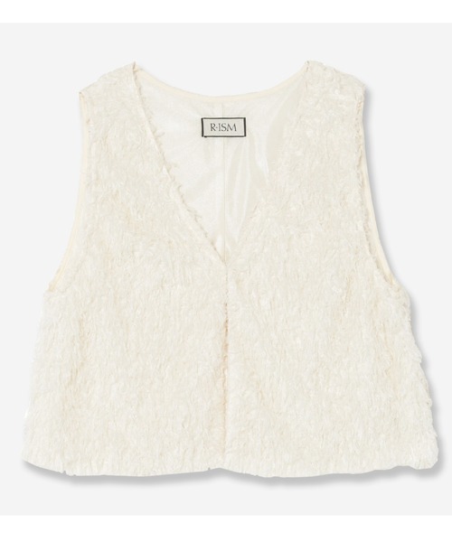 【洗える】フェザーニットファンシーベスト
