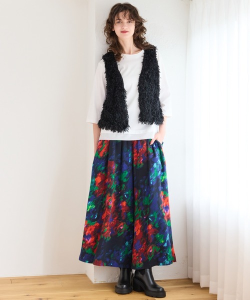 【洗える】フェザーニットファンシーベスト