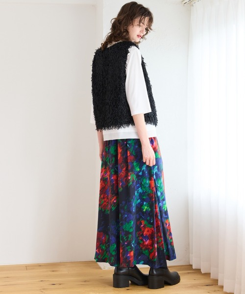 【洗える】フェザーニットファンシーベスト