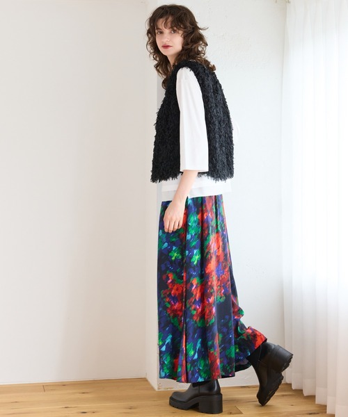 【洗える】フェザーニットファンシーベスト