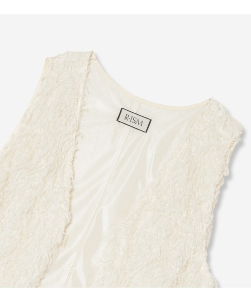 【洗える】フェザーニットファンシーベスト