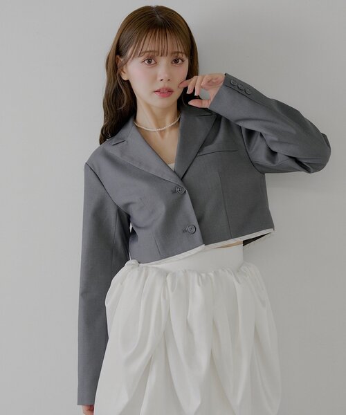美品/L◆チルコロ【現行タグ/霜降り メランジ調◆テーラードジャケット】伸縮性 LIMITED EDITION】Dress-Over Peaked Lapel Semi-Double