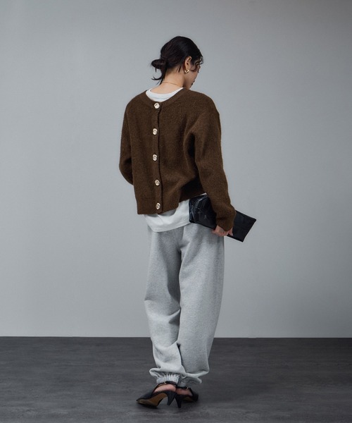 WEB限定】2WAYニュアンスメタルボタンシャギークルーカーディガン 2