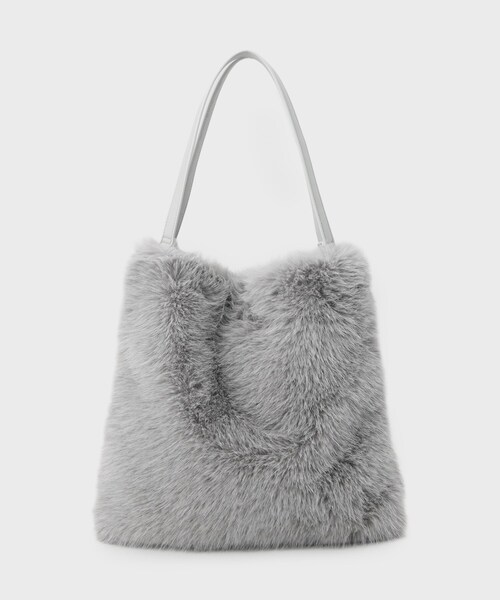 INDIVI（インディヴィ）の「【2WAY】フェイクファートート（トートバッグ・レディース・オフホワイト/グレー・00）」の8枚目の写真