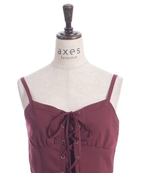 axes femme(アクシーズファム)の「コルセット風編上ジャンスカ(ジャンパースカート・レディース・ホワイト/ワイン/ブラック・FREE)」の22枚目の写真
