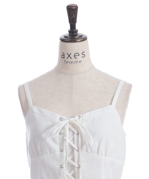 axes femme(アクシーズファム)の「コルセット風編上ジャンスカ(ジャンパースカート・レディース・ホワイト/ワイン/ブラック・FREE)」の14枚目の写真
