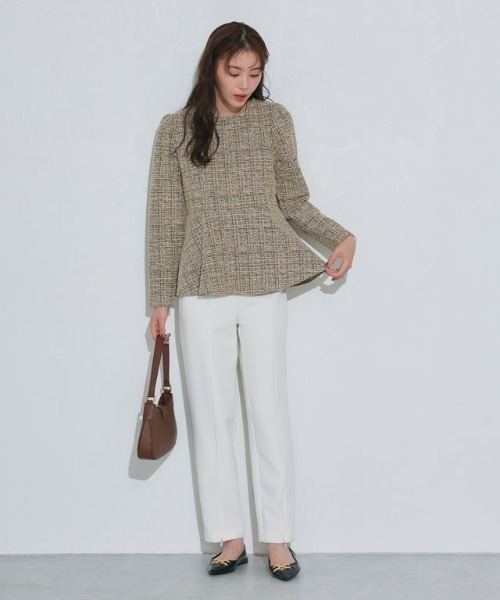 Pierrot（ピエロ）の「ツイードペプラムカットソー（Tシャツ/カットソー・レディース・ベージュ/ブラック/ブルー・L/M）」の22枚目の写真