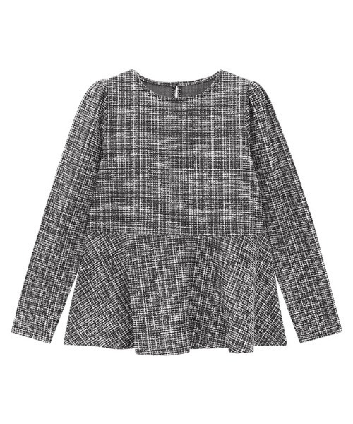 Pierrot（ピエロ）の「ツイードペプラムカットソー（Tシャツ/カットソー・レディース・ベージュ/ブラック/ブルー・L/M）」の12枚目の写真