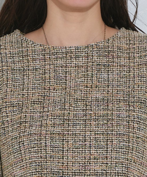 Pierrot（ピエロ）の「ツイードペプラムカットソー（Tシャツ/カットソー・レディース・ベージュ/ブラック/ブルー・L/M）」の13枚目の写真