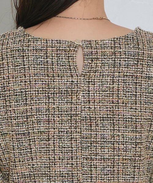 Pierrot（ピエロ）の「ツイードペプラムカットソー（Tシャツ/カットソー・レディース・ベージュ/ブラック/ブルー・L/M）」の14枚目の写真