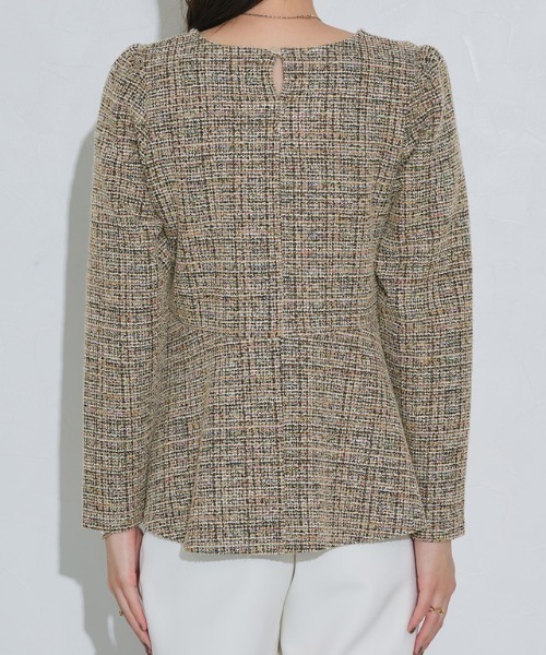 Pierrot（ピエロ）の「ツイードペプラムカットソー（Tシャツ/カットソー・レディース・ベージュ/ブラック/ブルー・L/M）」の17枚目の写真