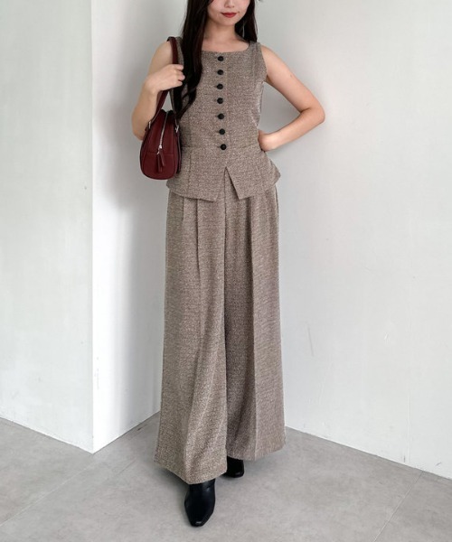 archives（アルシーヴ）の「【ＳＥＴＵＰ対応】ボタンツイードベスト（ベスト・レディース・ブラック/ブラウン・MEDIUM）」の16枚目の写真