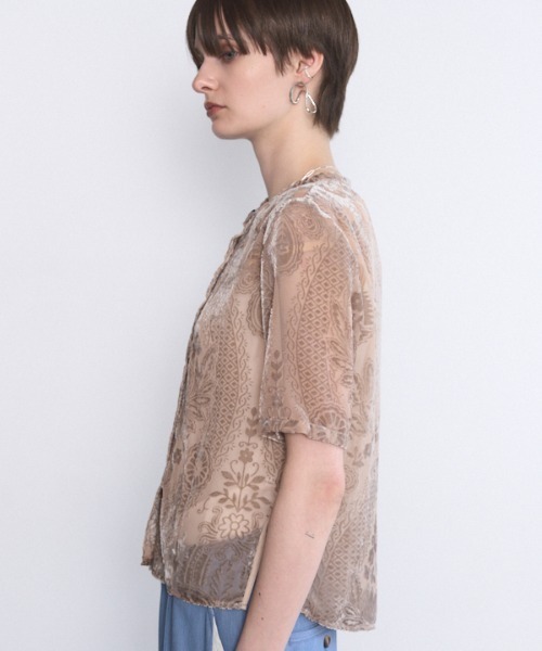 Muel Chic(ミュエルシック)の「Leaf sheer cardigan リーフシアカーディガン(カーディガン/ボレロ・レディース・マルーン/マスタード/ベージュ/ブラック・FREE)」の17枚目の写真