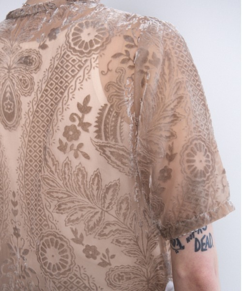 Muel Chic(ミュエルシック)の「Leaf sheer cardigan リーフシアカーディガン(カーディガン/ボレロ・レディース・マルーン/マスタード/ベージュ/ブラック・FREE)」の19枚目の写真