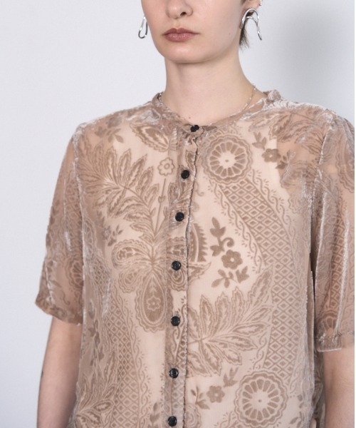 Muel Chic(ミュエルシック)の「Leaf sheer cardigan リーフシアカーディガン(カーディガン/ボレロ・レディース・マルーン/マスタード/ベージュ/ブラック・FREE)」の18枚目の写真