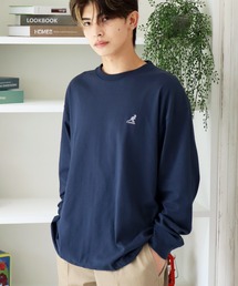 【KANGOL/カンゴール】別注 天竺ロゴ刺繍 ロングスリーブ クルーネック Tシャツ
