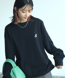 KANGOL（カンゴール）の「【KANGOL/カンゴール】別注 天竺ロゴ刺繍 ロングスリーブ クルーネック Tシャツ（Tシャツ/カットソー・メンズ）」