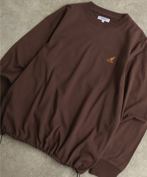 KANGOL(カンゴール)の「【KANGOL/カンゴール】別注 天竺ロゴ刺繍 ロングスリーブ クルーネック Tシャツ(Tシャツ/カットソー・メンズ・ホワイト/ブラウン/ネイビー/ブラック/杢グレー・M/L/XL)」の16枚目の写真