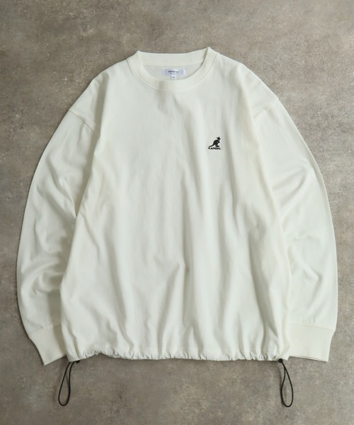 KANGOL(カンゴール)の「【KANGOL/カンゴール】別注 天竺ロゴ刺繍 ロングスリーブ クルーネック Tシャツ(Tシャツ/カットソー・メンズ・ホワイト/ブラウン/ネイビー/ブラック/杢グレー・M/L/XL)」の14枚目の写真