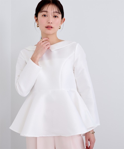 UR'S(ユアーズ)の「2wayペプラムブラウス(シャツ/ブラウス・レディース・ホワイト/ブラック/ネイビー・L/M/S)」の10枚目の写真