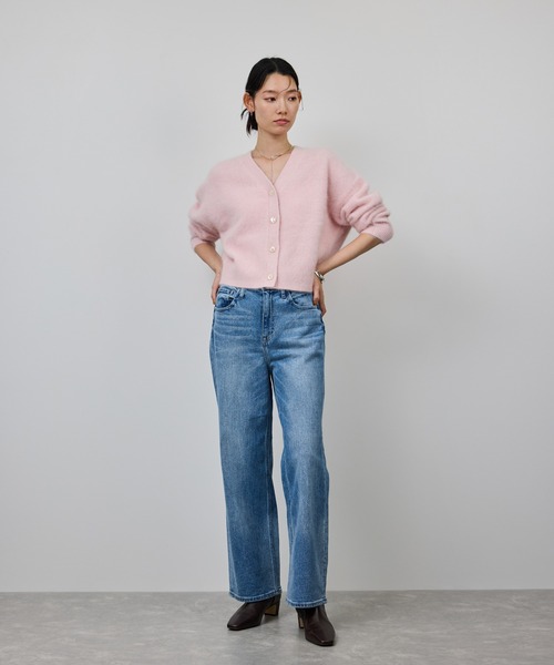 ROPE'(ロペ)の「フォックスカシミヤニットカーディガン/イージーケア・アンサンブル対応(カーディガン/ボレロ・レディース・ピンク系その他2/ネイビー/ホワイト系その他4・FREE)」の4枚目の写真