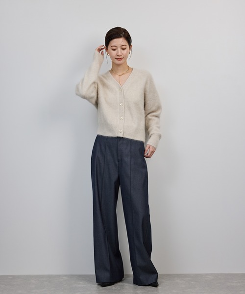 ROPE'(ロペ)の「フォックスカシミヤニットカーディガン/イージーケア・アンサンブル対応(カーディガン/ボレロ・レディース・ピンク系その他2/ネイビー/ホワイト系その他4・FREE)」の7枚目の写真