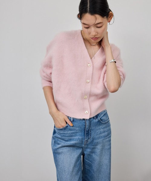 ROPE'(ロペ)の「フォックスカシミヤニットカーディガン/イージーケア・アンサンブル対応(カーディガン/ボレロ・レディース・ピンク系その他2/ネイビー/ホワイト系その他4・FREE)」の9枚目の写真