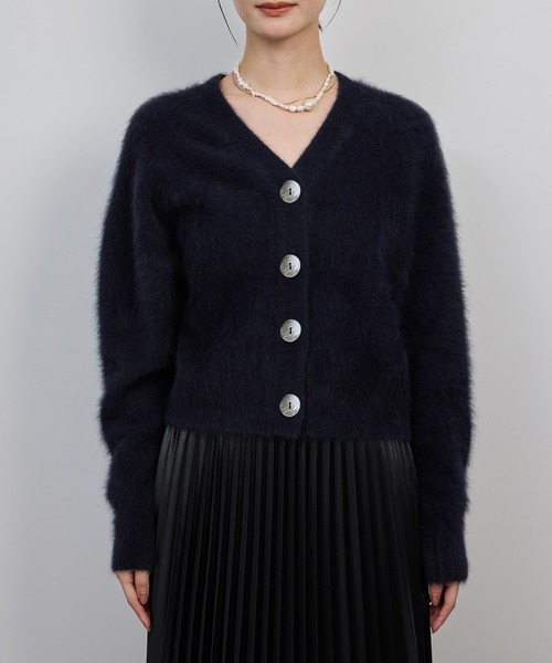 フォックスカシミヤニットカーディガン/イージーケア・アンサンブル