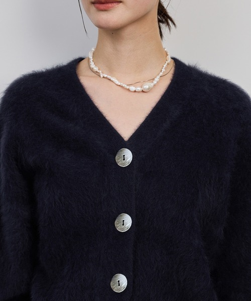 フォックスカシミヤニットカーディガン/イージーケア・アンサンブル