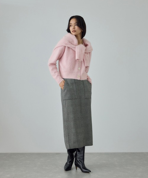 フォックスカシミヤニットカーディガン/イージーケア・アンサンブル