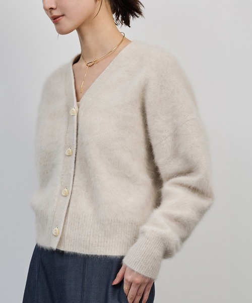 フォックスカシミヤニットカーディガン/イージーケア・アンサンブル