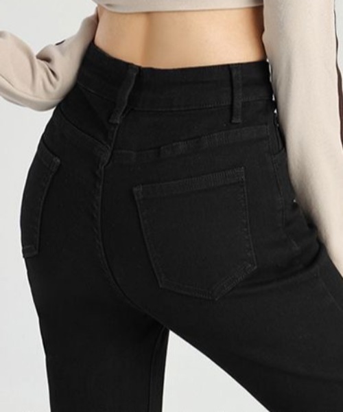 Teem Store（チームストア）の「美脚ストレッチフレアブーツカットデニムパンツ（デニムパンツ・レディース・ブルー/ブラック・M/L）」の8枚目の写真