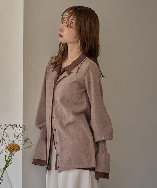 layered loose knit shirt / レイヤードルーズニットシャツ layered loose knit shirt / レイヤードルーズニットシャツ