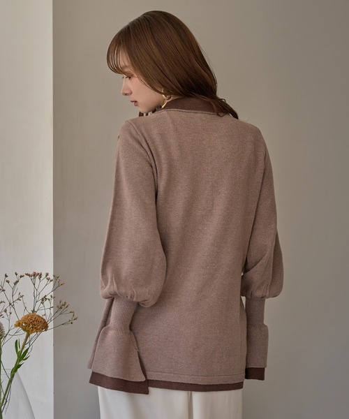 mideal(マイディール)の「layered loose knit shirt / レイヤードルーズニットシャツ(カーディガン/ボレロ・レディース・ブラウン/ピンク・FREE)」の18枚目の写真