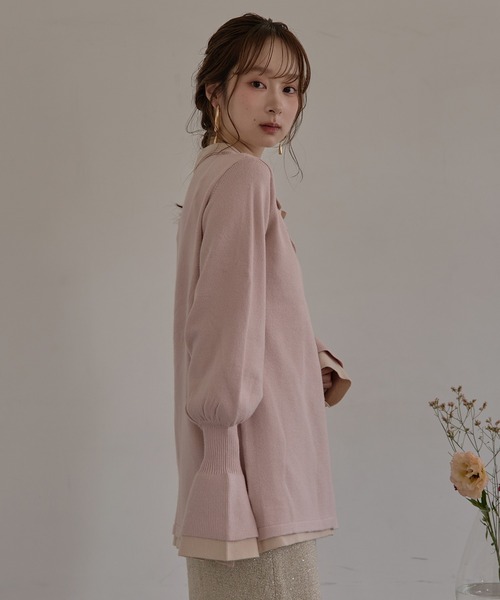 layered loose knit shirt / レイヤードルーズニットシャツ layered loose knit shirt / レイヤードルーズニットシャツ