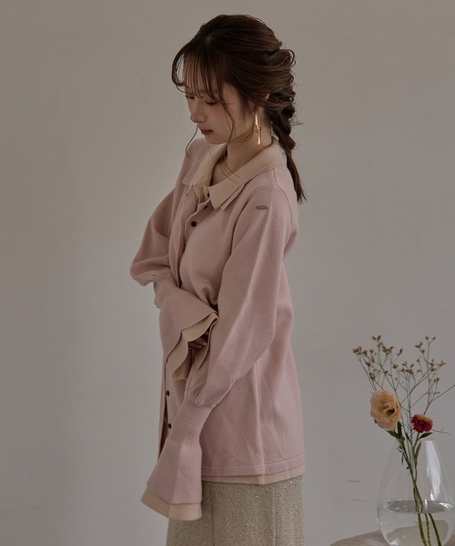 layered loose knit shirt / レイヤードルーズニットシャツ layered loose knit shirt / レイヤードルーズニットシャツ