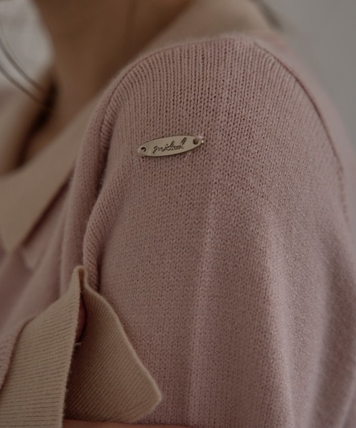 mideal(マイディール)の「layered loose knit shirt / レイヤードルーズニットシャツ(カーディガン/ボレロ・レディース・ブラウン/ピンク・FREE)」の10枚目の写真