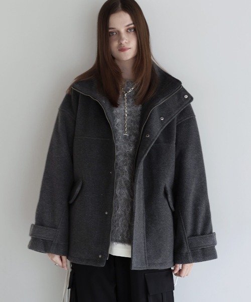 ウールミックスオーバーサイズショートモッズブルゾン（ブルゾン