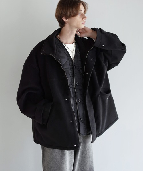 ウールミックスオーバーサイズショートモッズブルゾン（ブルゾン