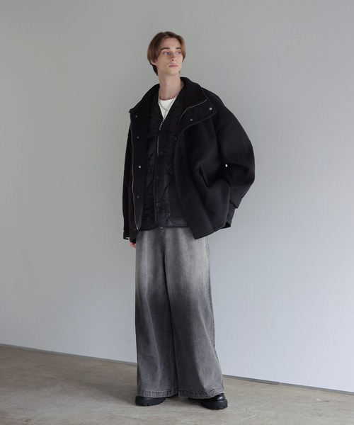 ウールミックスオーバーサイズショートモッズブルゾン（ブルゾン