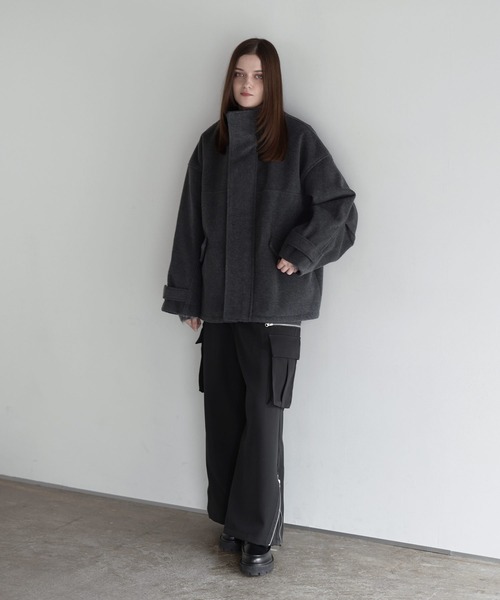 ウールミックスオーバーサイズショートモッズブルゾン（ブルゾン