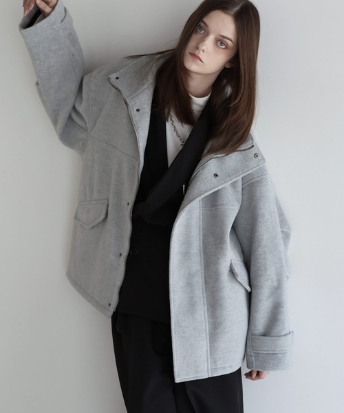 SOCCE（ソーシー）の「ウールミックスオーバーサイズショートモッズブルゾン（ブルゾン・メンズ・ライトグレー/ブラック/チャコール・XL/L/M/S）」の15枚目の写真