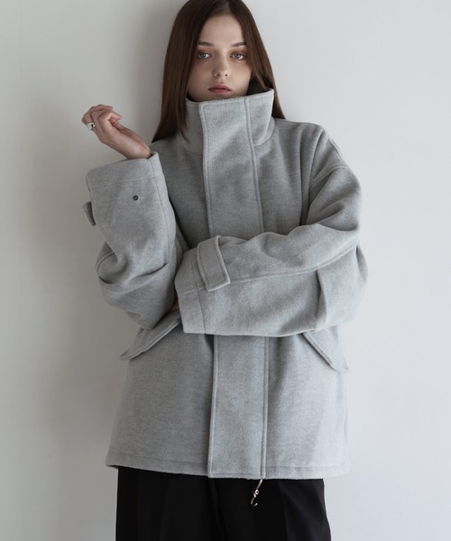 SOCCE（ソーシー）の「ウールミックスオーバーサイズショートモッズブルゾン（ブルゾン・メンズ・ライトグレー/ブラック/チャコール・XL/L/M/S）」の18枚目の写真