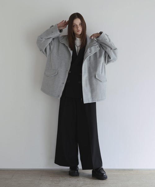 SOCCE（ソーシー）の「ウールミックスオーバーサイズショートモッズブルゾン（ブルゾン・メンズ・ライトグレー/ブラック/チャコール・XL/L/M/S）」の19枚目の写真